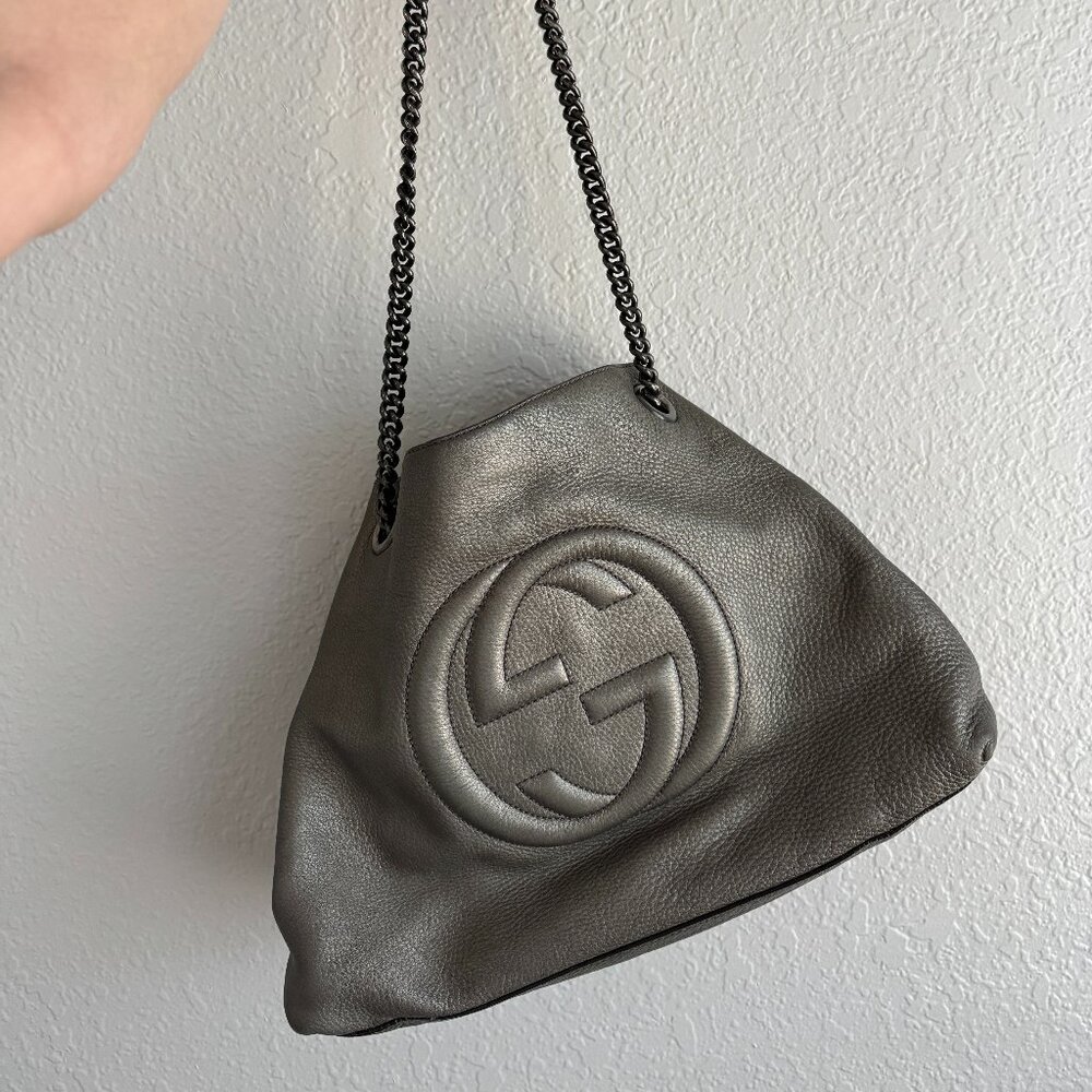 Gucci Soho Shoulder Bag - Gunmetal Gray